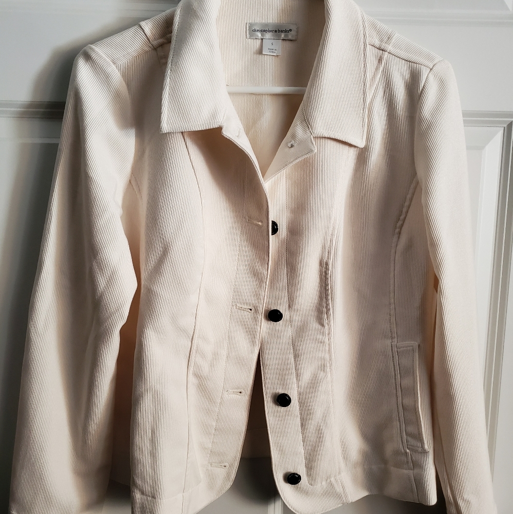 Christopher & Banks ivory white jacket